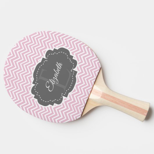 Roze Chevron Personalized Ping Pong Paddle Tafeltennisbatje (Zijkant)