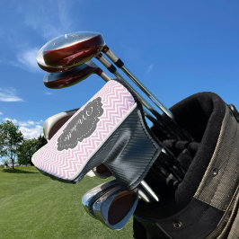 Roze Chevron Persoonlijk Golf Head Hoesje Golfheadcover