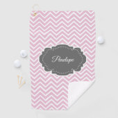 Roze Chevron Persoonlijk Golfhanddoek (Insitu)