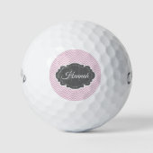 Roze Chevron Persoonlijke Golf Balls Golfballen (Voorkant)