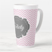 Roze Chevron Persoonlijke Latte Mok (Rechterhoek)