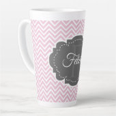 Roze Chevron Persoonlijke Latte Mok (Linkerhoek)