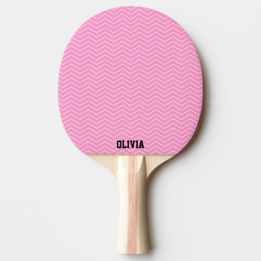 Roze chevron pingpong paddle voor tafeltennis tafeltennisbatje (Voorkant)