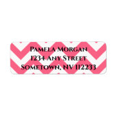 Roze Chevron Return Label (Voorkant)