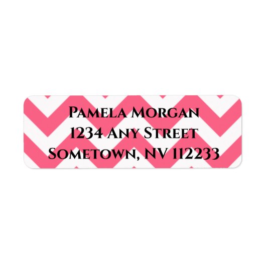 Roze Chevron Return Label (Voorkant)