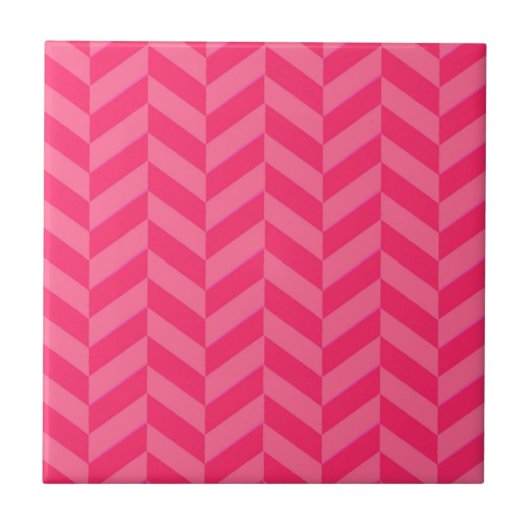 Roze Chevron Stijlvol Decoratief Accent Tegeltje (Voorkant)