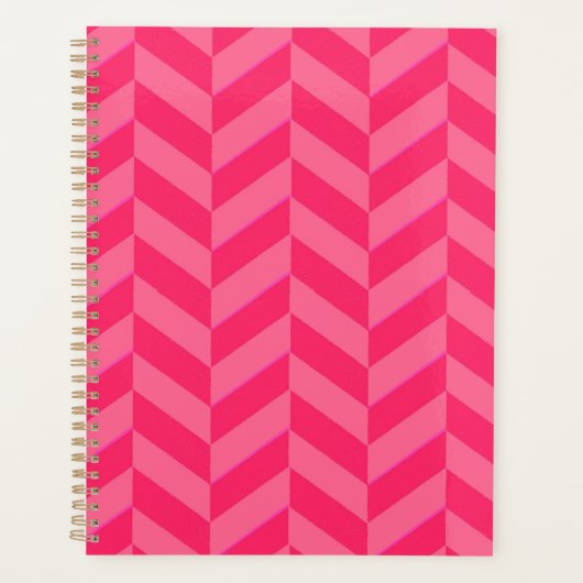 Roze Chevron Stijlvol Planner (Voorkant)