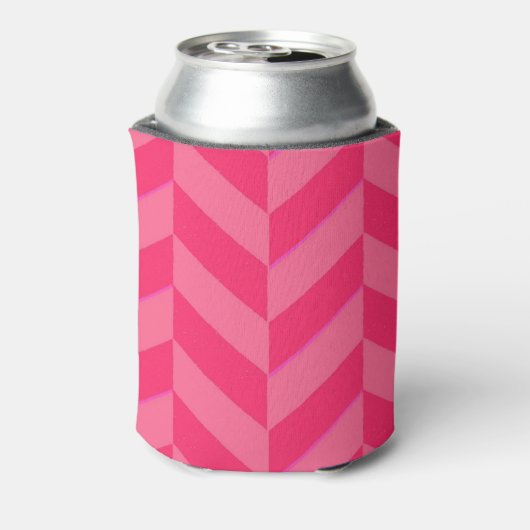 Roze Chevron Stijlvolle Drankenaccessoire Blikjeskoeler (Blikje Achterkant)