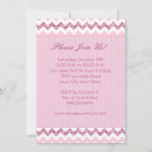 Roze Chevron Stripe Uitnodigingen voor het Pensioe (Achterkant)