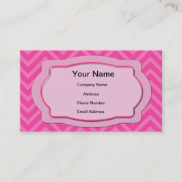 Roze Chevron Stripes Visitekaartje