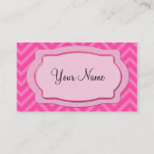 Roze Chevron Stripes Visitekaartje (Achterkant)