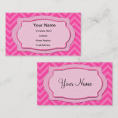 Roze Chevron Stripes Visitekaartje (Voorkant / Achterkant)