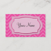 Roze Chevron Stripes Visitekaartje (Achterkant)