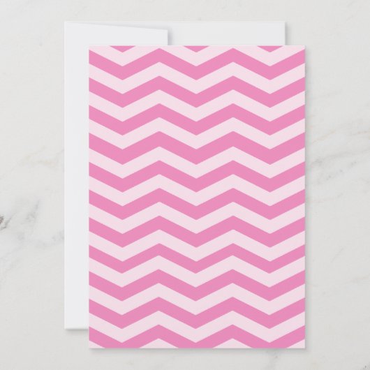 Roze Chevron Sweet Sixteen Uitnodiging (Achterkant)