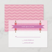 Roze Chevron Torah Bat Mitzvah RSVP Kaart (Voorkant / Achterkant)