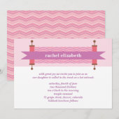 Roze Chevron Torah Bat Mitzvah uitnodiging (Voorkant / Achterkant)
