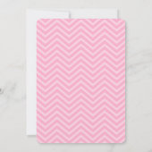 Roze Chevron Wedding Invitations Kaart (Achterkant)