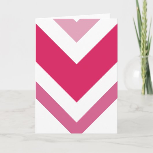 Roze Chevron Wenskaart Feestdagen Kaart (Voorkant)