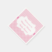 Roze Chevron & Witte Polka Dots Baby shower Party Servet (Hoek)