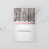 Roze Chevron & Wood Rustic Hartelijk dank Bedankkaart (Binnen)