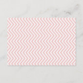 Roze Chevron Zig Zag  Modern Ticket Wedding Informatiekaartje (Achterkant)