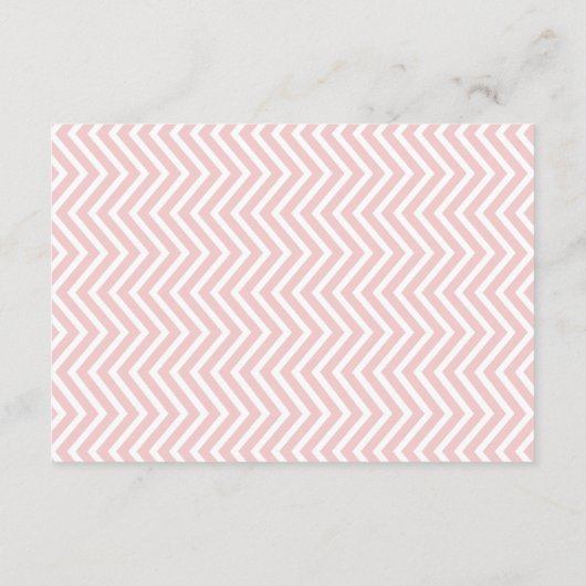 Roze Chevron Zig Zag  Modern Ticket Wedding Informatiekaartje (Achterkant)