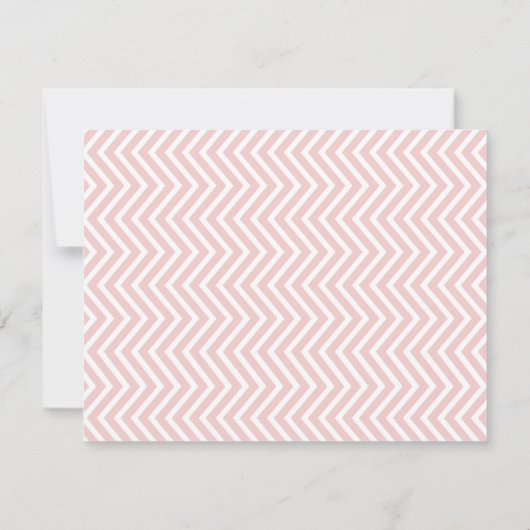Roze Chevron Zig Zag  Modern Ticket Wedding Save The Date (Achterkant)