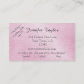Roze Chevron Zigzag Glitter Visitekaartjes (Achterkant)