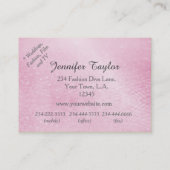 Roze Chevron Zigzag Glitter Visitekaartjes (Achterkant)