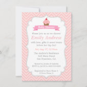 Roze Chevron, zoete cupcake, Baby shower Kaart (Voorkant)