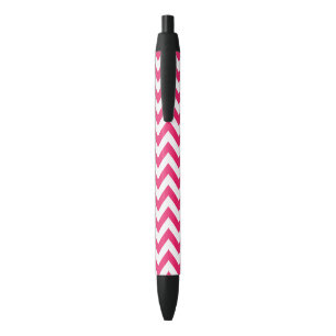 Roze Chevron Zwarte Inkt Pen