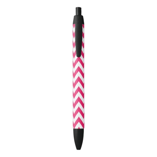 Roze Chevron Zwarte Inkt Pen (Achterkant (Verticaal))
