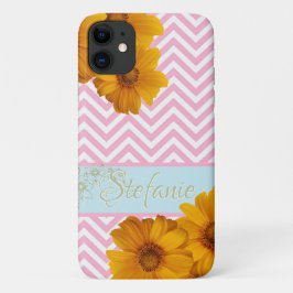 Roze Chevrons & Daisies Case-Mate iPhone Case
