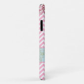 Roze Chevrons & Flowers Case-Mate iPhone Case (Achterkant/rechts)