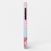 Roze Chevrons & Flowers Case-Mate iPhone Case (Achterkant/links)