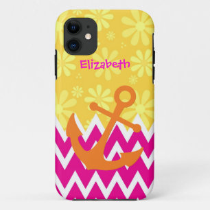 Roze Chevrons met anker Case-Mate iPhone Case