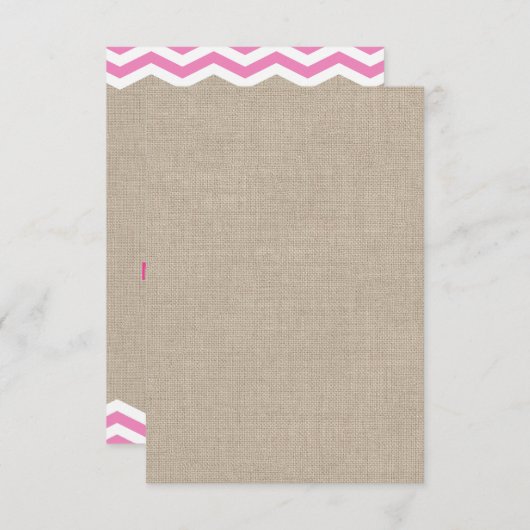 Roze Chevrons op Burlap RSVP (Voorkant / Achterkant)