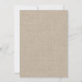 Roze chevrons op jute bruiloft uitnodiging (Achterkant)