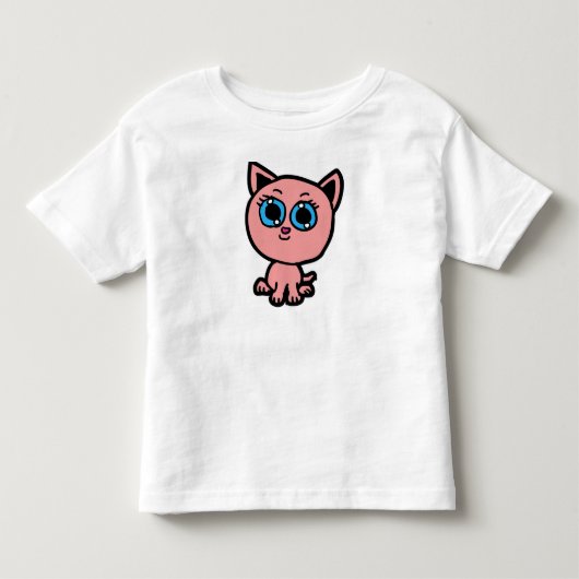 Roze Chibi Kitty Kinder Shirts (Voorkant)