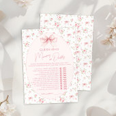 Roze Chic Bloemen Mama of Daddy Baby shower Spel Kaart