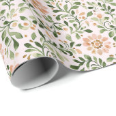 Roze Chic Bloemige Verjaardag Cadeaupapier (Rol Hoek)