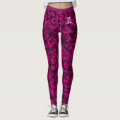 Roze Chic Camouflage Patroon Aangepast Monogram Leggings (Voorkant)