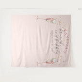 Roze chic champagne brunch bruidsfeest backdrops wandkleed (Voorkant (horizontaal))