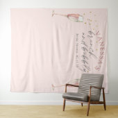 Roze chic champagne brunch bruidsmeisje achtergron wandkleed (In Situ (horizontaal))