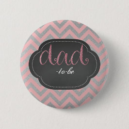 Roze chic dad-to-be knop ronde button 5,7 cm
