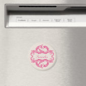 Roze Chic Damask Magnet (Insitu (Vaatwasser))
