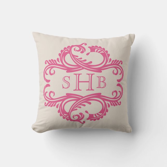 Roze Chic Damask Pillow Kussen (Voorkant)