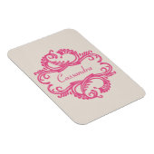 Roze Chic Damask Premium Magnet Magneet (Rechterzijde)
