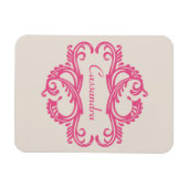 Roze Chic Damask Premium Magnet Magneet (Horizontaal)