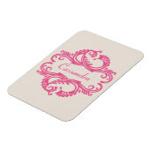Roze Chic Damask Premium Magnet Magneet (Linkerzijde)